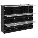 vidaXL Cubes de rangement 9 Pièces avec portes noir PP