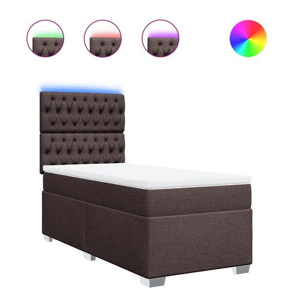 vidaXL Sommier à lattes de lit avec matelas Marron foncé 90x200 cm