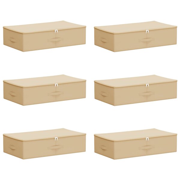 vidaXL Boîte de rangement 6 Pièces Crème 70 x 40 x 18 cm Tissu intissé