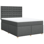 vidaXL Sommier à lattes de lit avec matelas Gris foncé 140x190cm Tissu