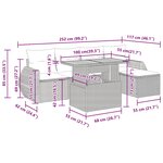 vidaXL Salon de jardin 6 Pièces avec coussins noir résine tressée