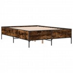 vidaXL Cadre de lit sans matelas chêne fumé 140x190 cm