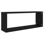 vidaXL Étagères murales cube 2 Pièces Noir 60x15x23 cm Bois d’ingénierie