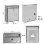 Boîte aux Lettres en Acier Inoxydable  Dime V1327  Regroupable  Fond Étroit  Inox