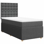 vidaXL Sommier à lattes de lit avec matelas Gris foncé 80x200 cm Tissu