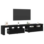 vidaXL Meuble TV 2 Pièces Chêne noir 230 x 36 5 x 40 cm Bois d'ingénierie