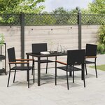 vidaXL Ensemble de salle à manger pour jardin 5 Pièces Noir Poly rotin
