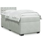 vidaXL Sommier à lattes de lit et matelas Gris clair 90x190 cm Velours