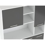 Buffet de cuisine - Gris mat - 5 portes - ECO - 120 x 40 x 178 cm