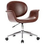 vidaXL Chaise pivotante à manger Marron Similicuir
