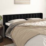 vidaXL Tête de lit avec oreilles Noir 203x16x78/88 cm Velours