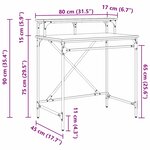 vidaXL Bureau Bois Ancien 80 x 50 x 90 cm Bois d'ingénierie