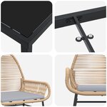 vidaXL Ensemble de salle à manger de jardin 5 pièces avec coussins Marron Rattan Poly