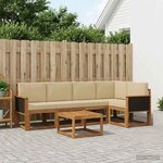 vidaXL Ensemble de canapés d'extérieur 6 pc Naturel et Beige