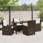 vidaXL Ensemble de Salle à Manger de Jardin 5 Pièces en Poly Rattan Marron