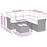 vidaXL Salon de jardin 6 Pièces avec coussins gris résine tressée