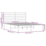 vidaXL Cadre de lit métal sans matelas avec tête de lit noir 120x190cm