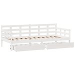 vidaXL Lit de jour et tiroirs sans matelas blanc 90x200 cm bois massif