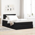 vidaXL Lit ottoman avec matelas et LED noir 120x190 cm velours
