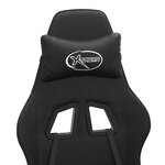 vidaXL Chaise de jeu pivotante avec repose-pied Noir Similicuir
