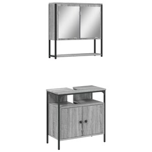 vidaXL Ensemble de meubles de salle de bain 2 Pièces Sonoma gris