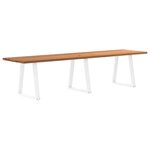 vidaXL Table à manger marron clair 320x80x74 cm rectangulaire