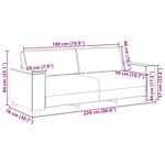 vidaXL Canapé 3 places Gris nuage 180 cm Tissu