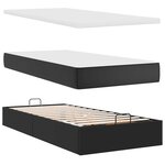 VidaXL Cadre de lit ottoman avec matelas noir 180x200 cm similicuir