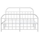 vidaXL Cadre de lit métal sans matelas et pied de lit blanc 135x190 cm