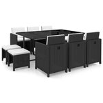 vidaXL Ensemble à manger d’extérieur 11 Pièces coussins résine tressée