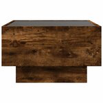 vidaXL Table basse avec LED chêne fumé 50x50x30 cm bois d'ingénierie