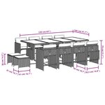 vidaXL Ensemble à manger de jardin et coussins 13 Pièces beige
