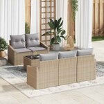 vidaXL Ensemble de canapé de jardin 6 Pièces Beige  Gris clair