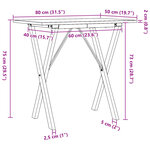 vidaXL Table à manger cadre en X 80x50x75 cm bois de pin massif fonte