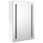 vidaXL Armoire de salle de bain à miroir LED Blanc brillant 50x13x70cm