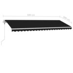 vidaXL Auvent automatique et capteur de vent/LED 500x300 cm Anthracite