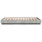 vidaXL Cadre de lit avec lumières LED gris béton 135x190 cm