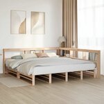 vidaXL Lit bibliothèque sans matelas 200x200 cm bois massif de pin