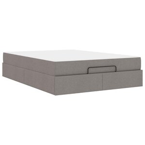 vidaXL Cadre de lit avec matelas Taupe 140 x 190 cm tissu
