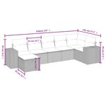 vidaXL Salon de jardin avec coussins 7 Pièces gris clair résine tressée