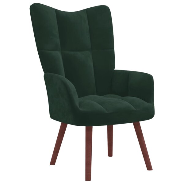 vidaXL Chaise de relaxation Vert foncé Velours