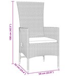 vidaXL Ensemble de salle à manger de jardin 3 pièces avec coussins  Beige poly rattan