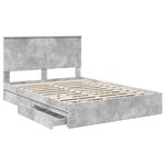 vidaXL Lit de Rangement Gris béton 140 x 190 cm Bois d'ingénierie