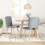 vidaXL Chaises à manger lot de 2 gris clair tissu