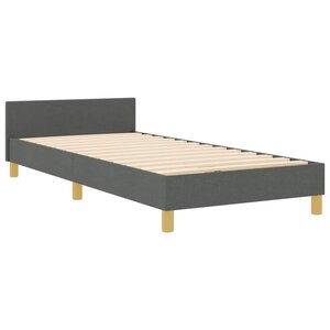 vidaXL Cadre de lit avec tête de lit Gris foncé 100 x 200 cm tissu