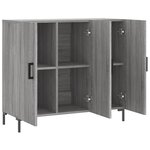 vidaXL Buffet sonoma gris 90x34x80 cm bois d'ingénierie