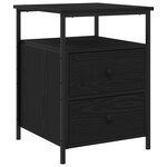 Table de chevet vidaXL Noir Chêne 44x45x60 cm Bois d'ingénierie et Acier