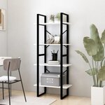 vidaXL Bibliothèque à 4 niveaux Blanc 60x30x140 cm Bois de pin massif