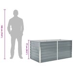 vidaXL Jardinière 160 x 80 x 77 cm Gris Acier galvanisé