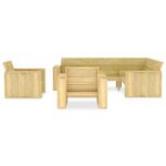 vidaXL Salon de jardin 4 Pièces Bois de pin imprégné